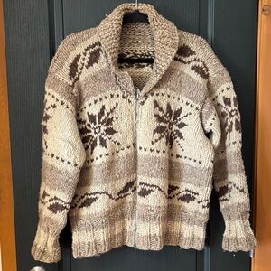 Vintage Cowichan-style hand knitted vest